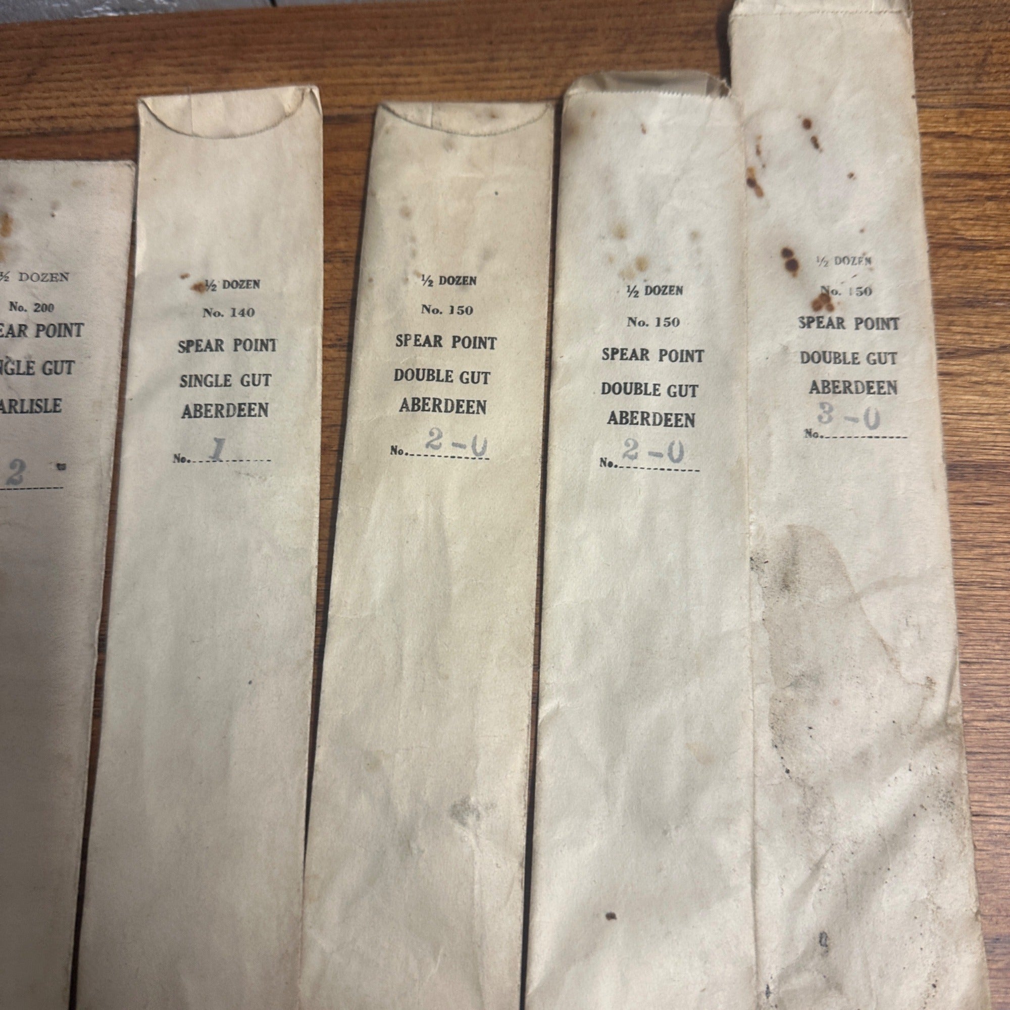 Huge Lot Early Aberdeen Spear Point Double Gut Fishing Hooks w/ Packages