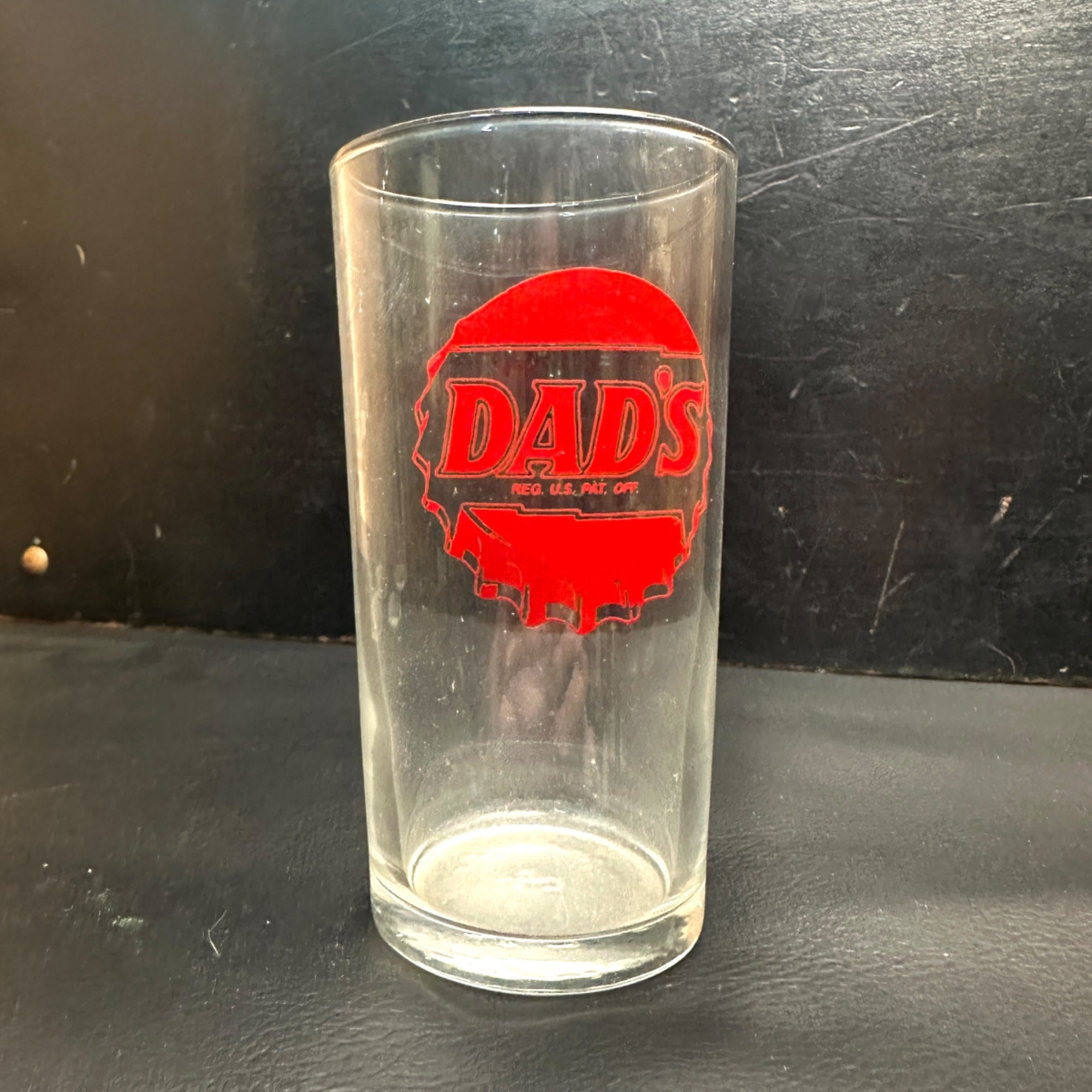 Vintage Dads Root Beer bottle Cap Soda Fountain Glass Cup Red ACL