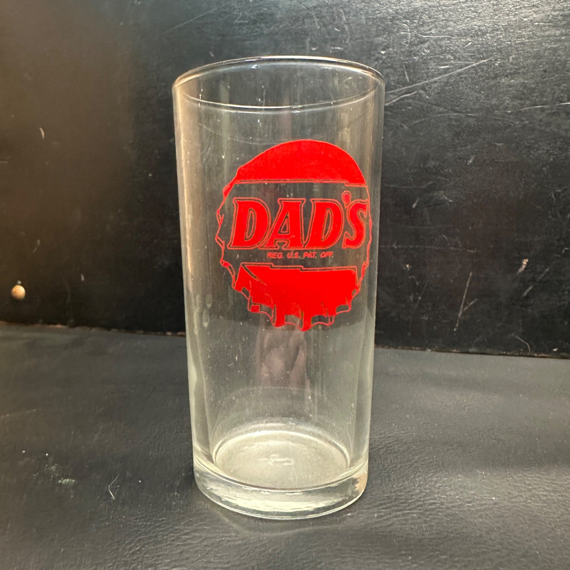 Vintage Dads Root Beer bottle Cap Soda Fountain Glass Cup Red ACL