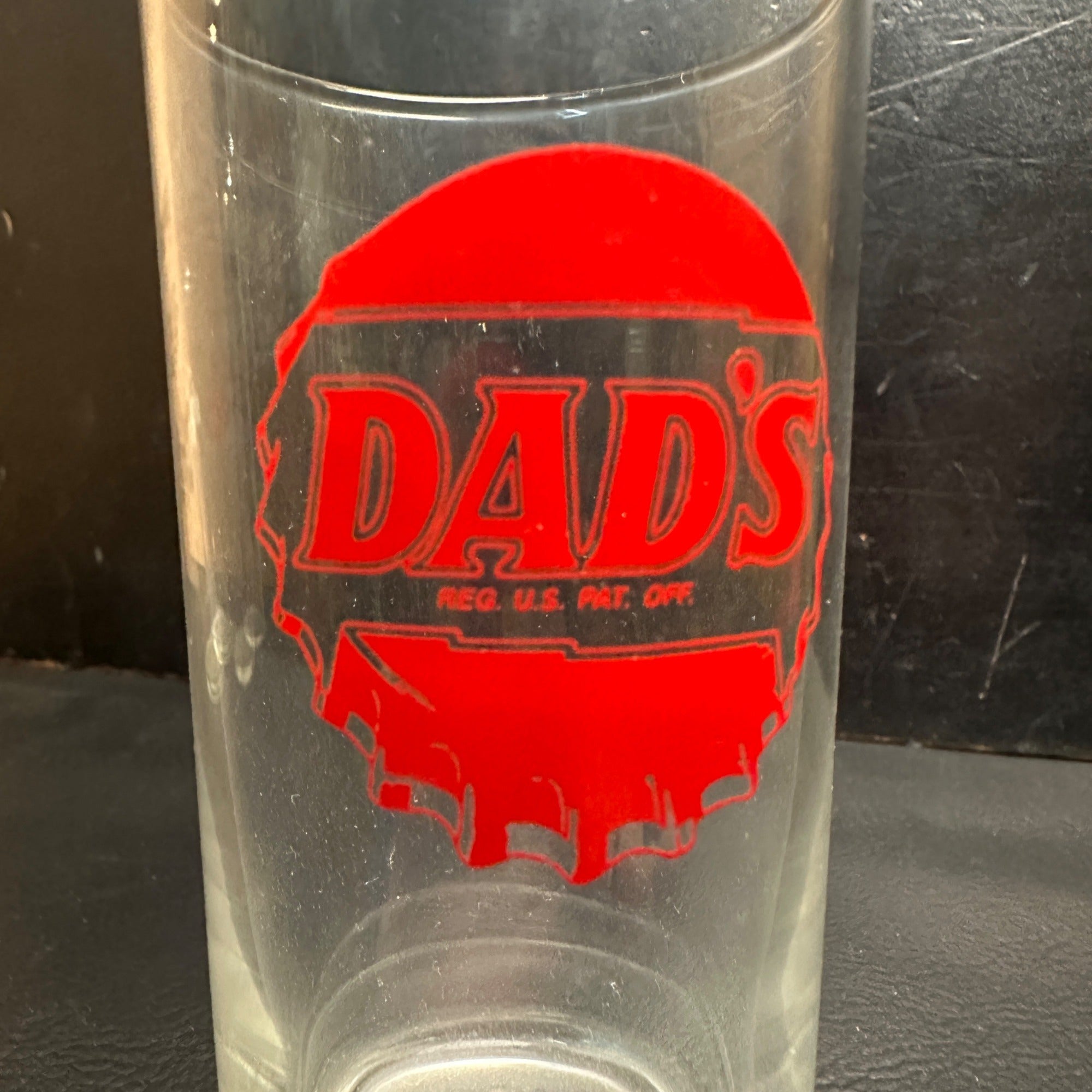 Vintage Dads Root Beer bottle Cap Soda Fountain Glass Cup Red ACL