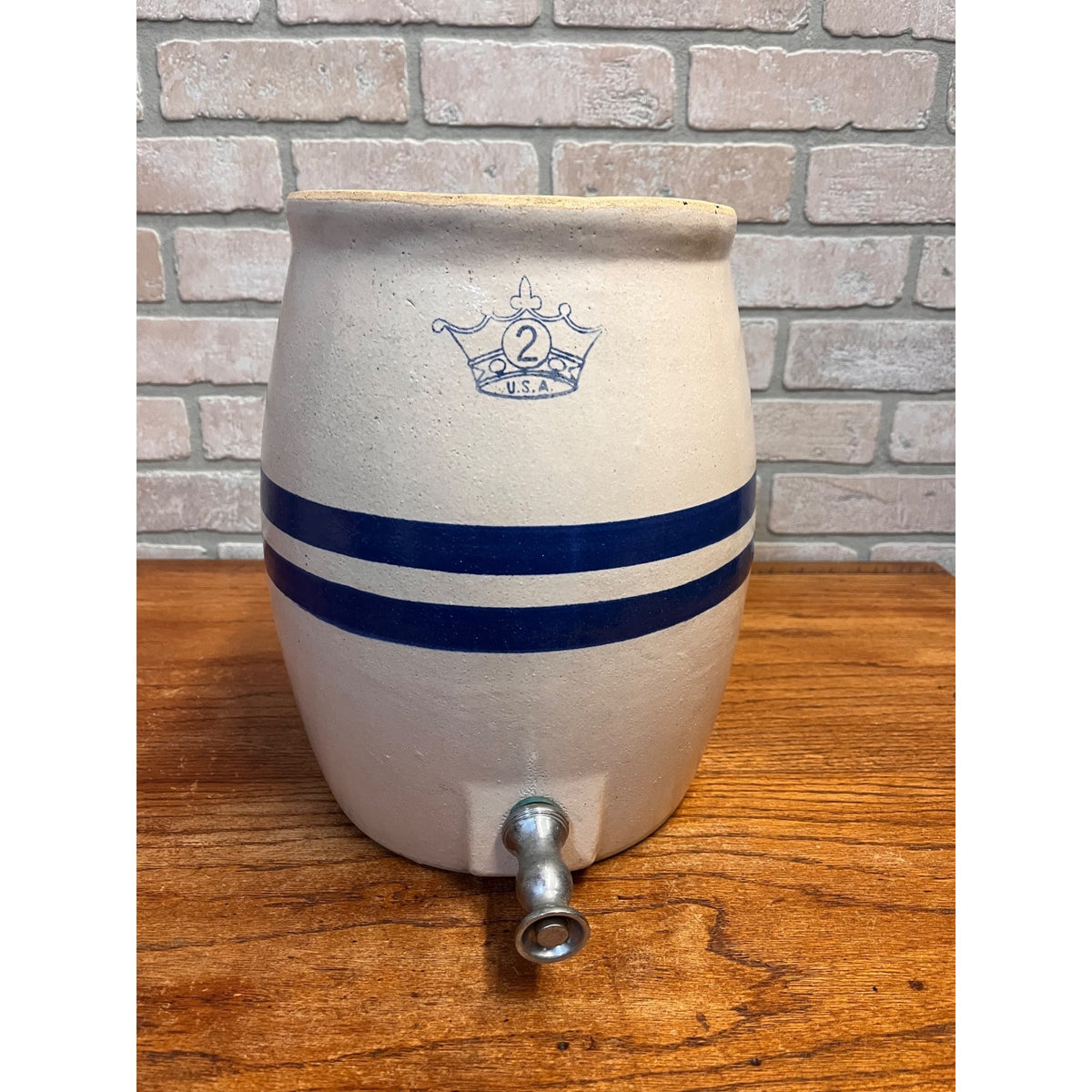 Vintage Stoneware Drink Dispenser Robinson Ransbottom Pottery Company (RRP Co.) Roseville, Ohio Primitive Kitchen Decor