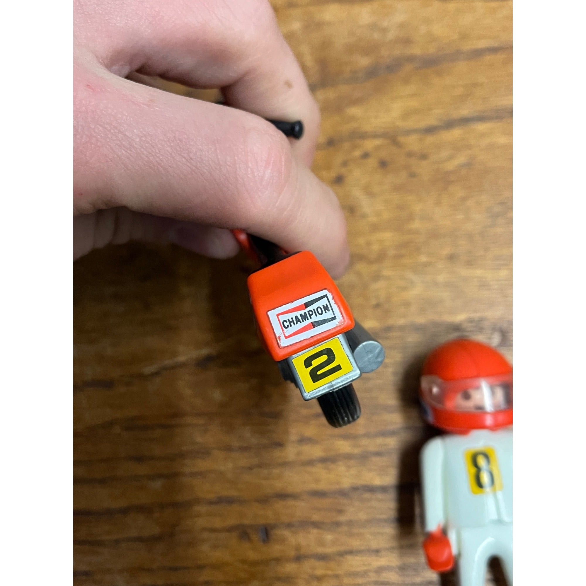 Playmobil Vintage 1988 Geobra Motorcycle Dirtbike Racer w/ Rider Figure