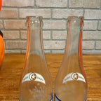 (2) 12oz Star & Crescent Bottles Waupun Wis Soda Pop ACL Wisconsin 1950s