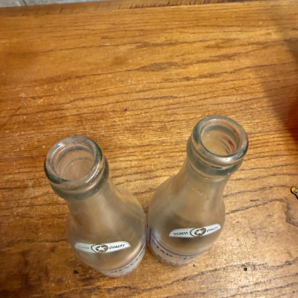 (2) 12oz Star & Crescent Bottles Waupun Wis Soda Pop ACL Wisconsin 1950s