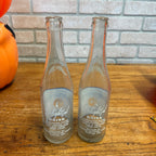 (2) 12oz Star & Crescent Bottles Waupun Wis Soda Pop ACL Wisconsin 1950s
