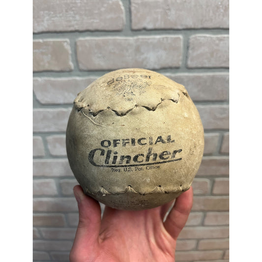 Old Softball Official Clincher DeBeer and Son Antique Ball Vintage Collectible