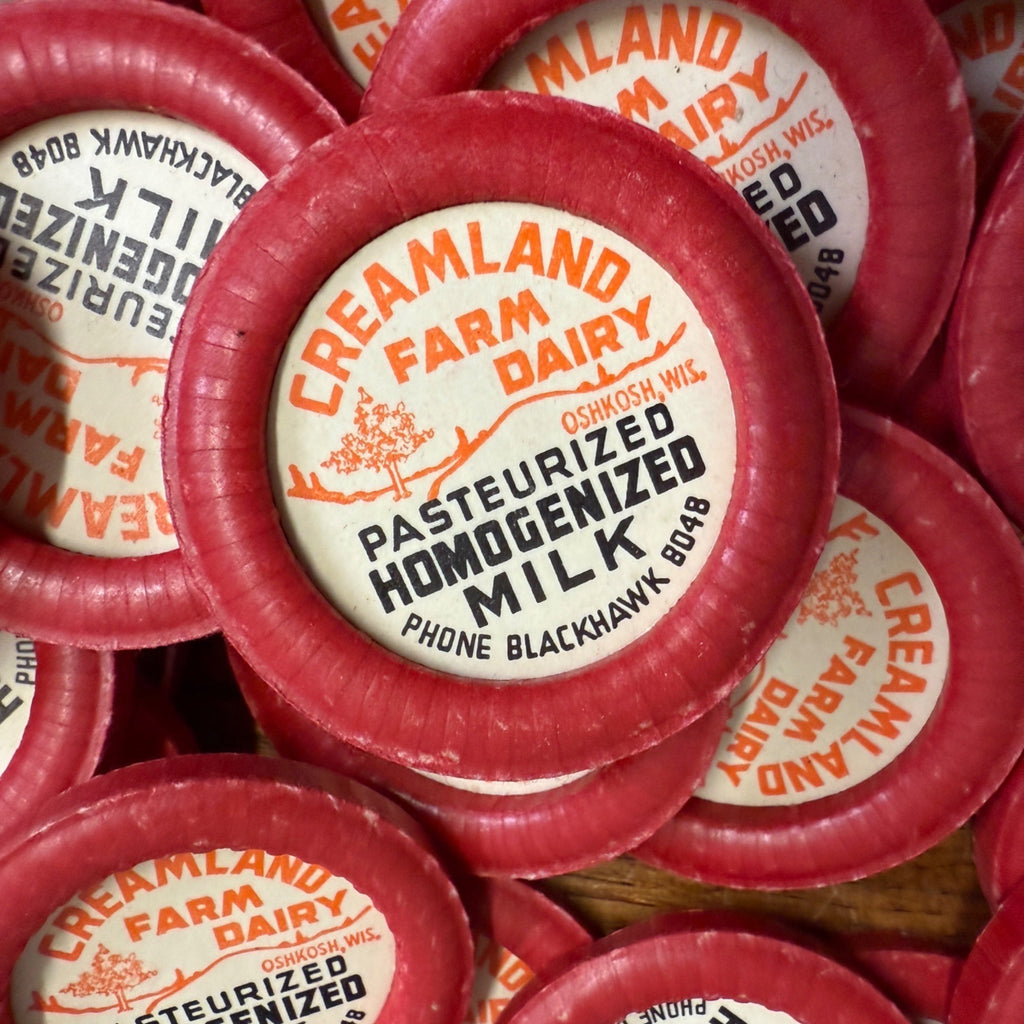 Milk Bottle Cap - Creamland Dairy Products Farm - Oshkosh Wisconsin WI Wis - Advertising