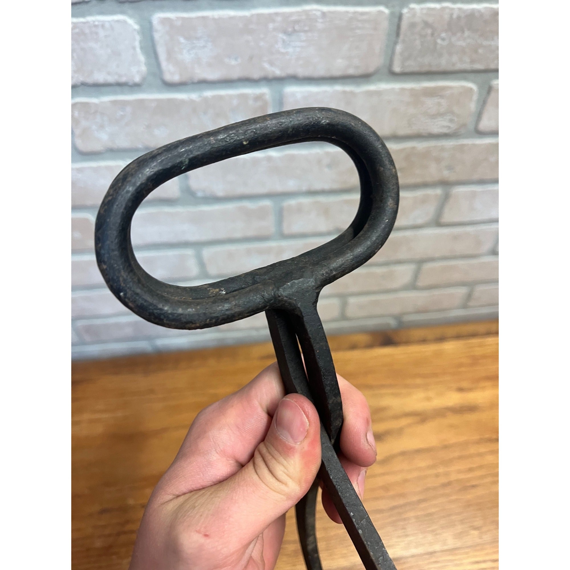 Antique Vintage Ice Block or Log Carrying Tongs Farm Tool 14" Steel Black