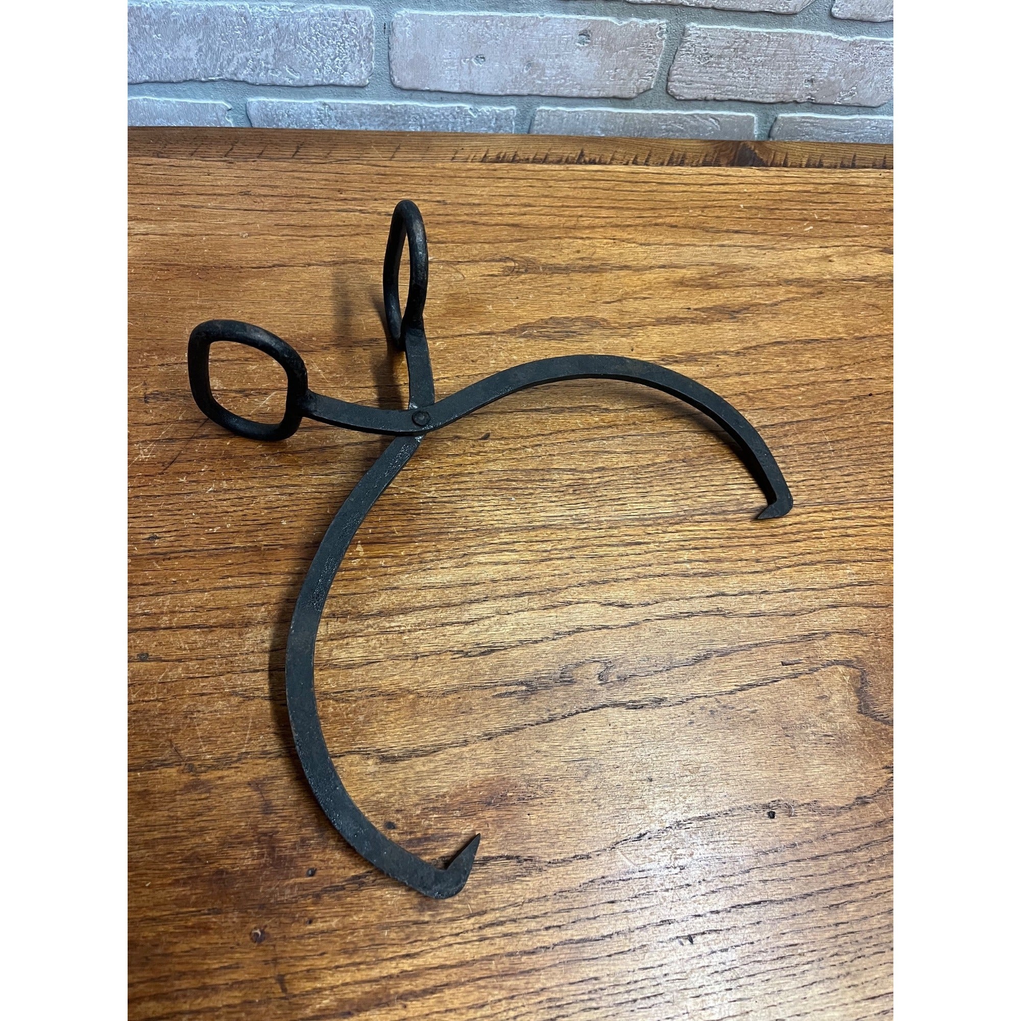 Antique Vintage Ice Block or Log Carrying Tongs Farm Tool 14" Steel Black