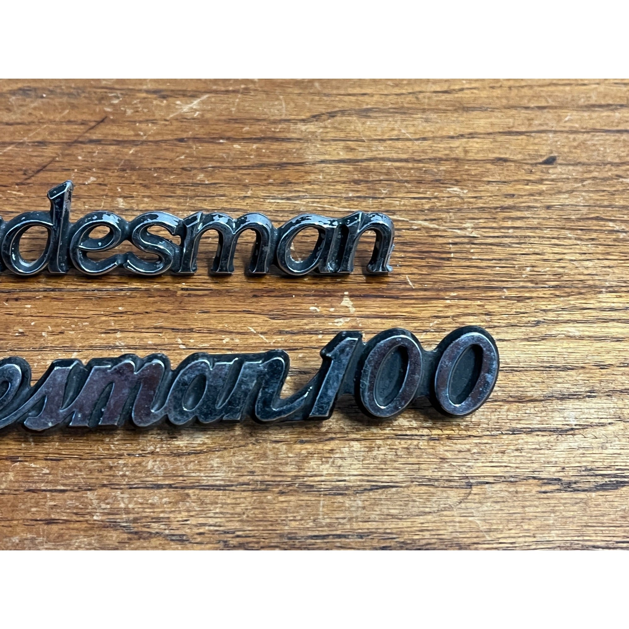 Vintage Dodge Tradesman 100 Van Emblem Badges Script Lot (2) OEM Original Parts
