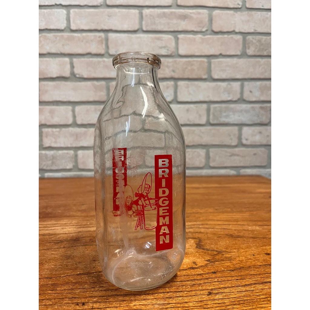 Vintage Bridgeman Dairy Milk Bottle Quart Pyro ACL Duluth MN Minn Minnesota