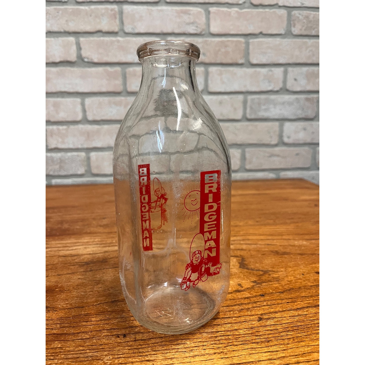 Vintage Bridgeman Dairy Milk Bottle Quart Pyro ACL Duluth MN Minn Minnesota