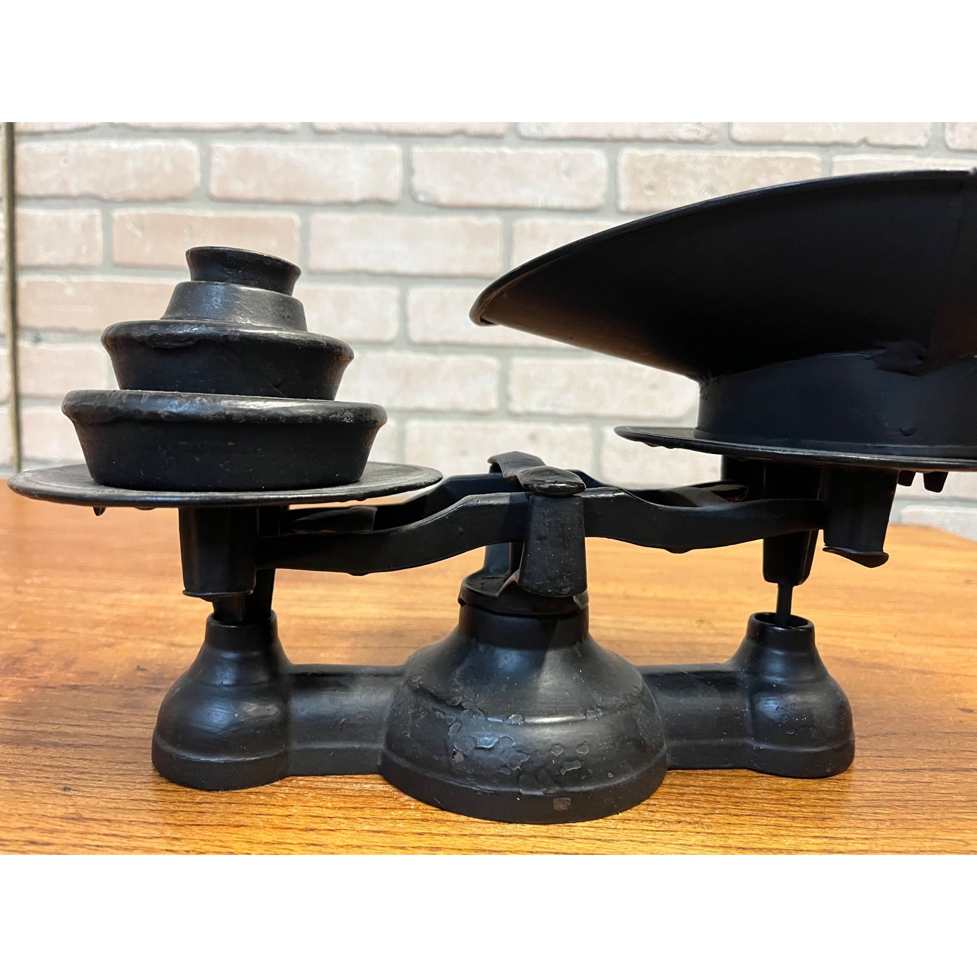 Antique Vintage Black Painted Weight Scale Science Farmhouse Decor