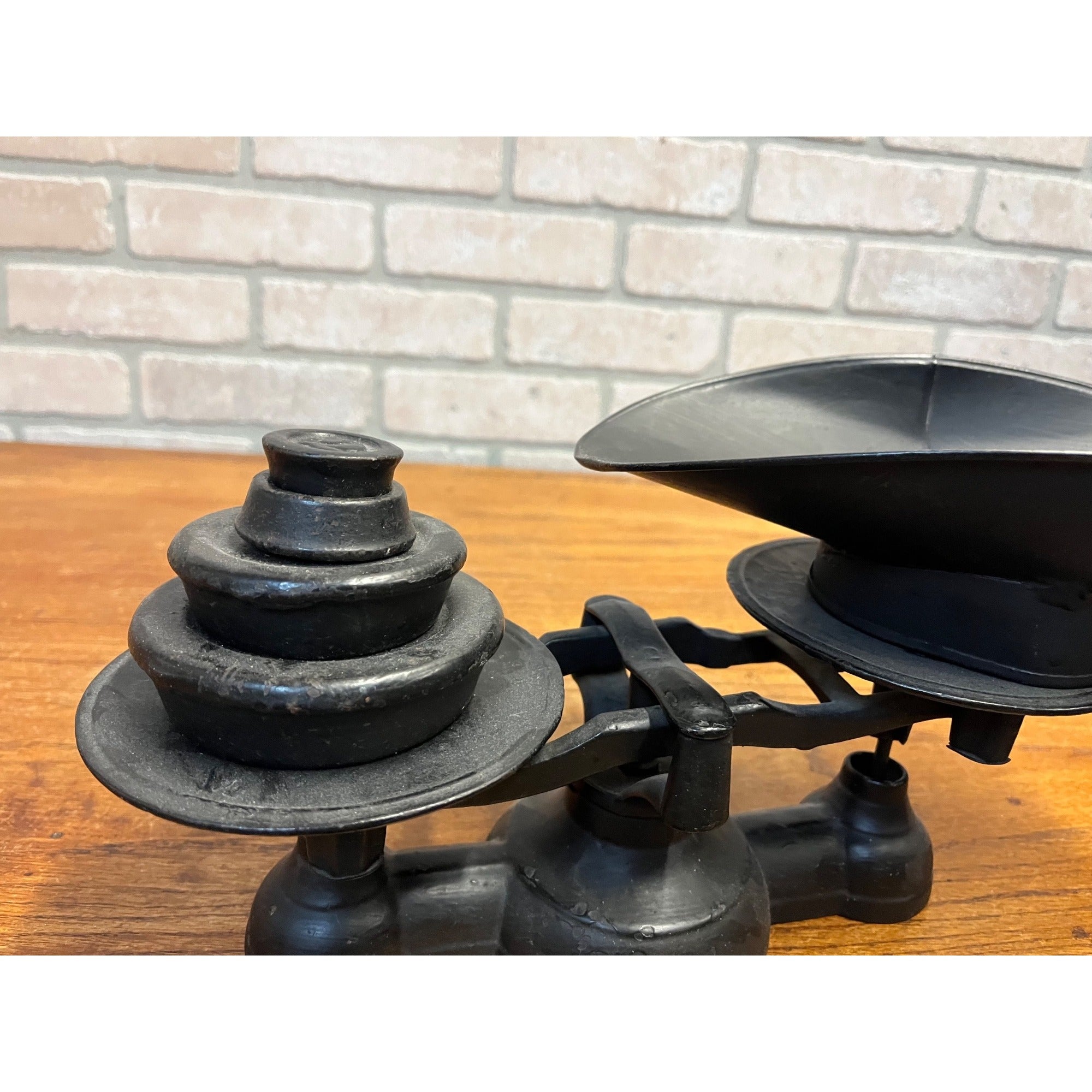 Antique Vintage Black Painted Weight Scale Science Farmhouse Decor