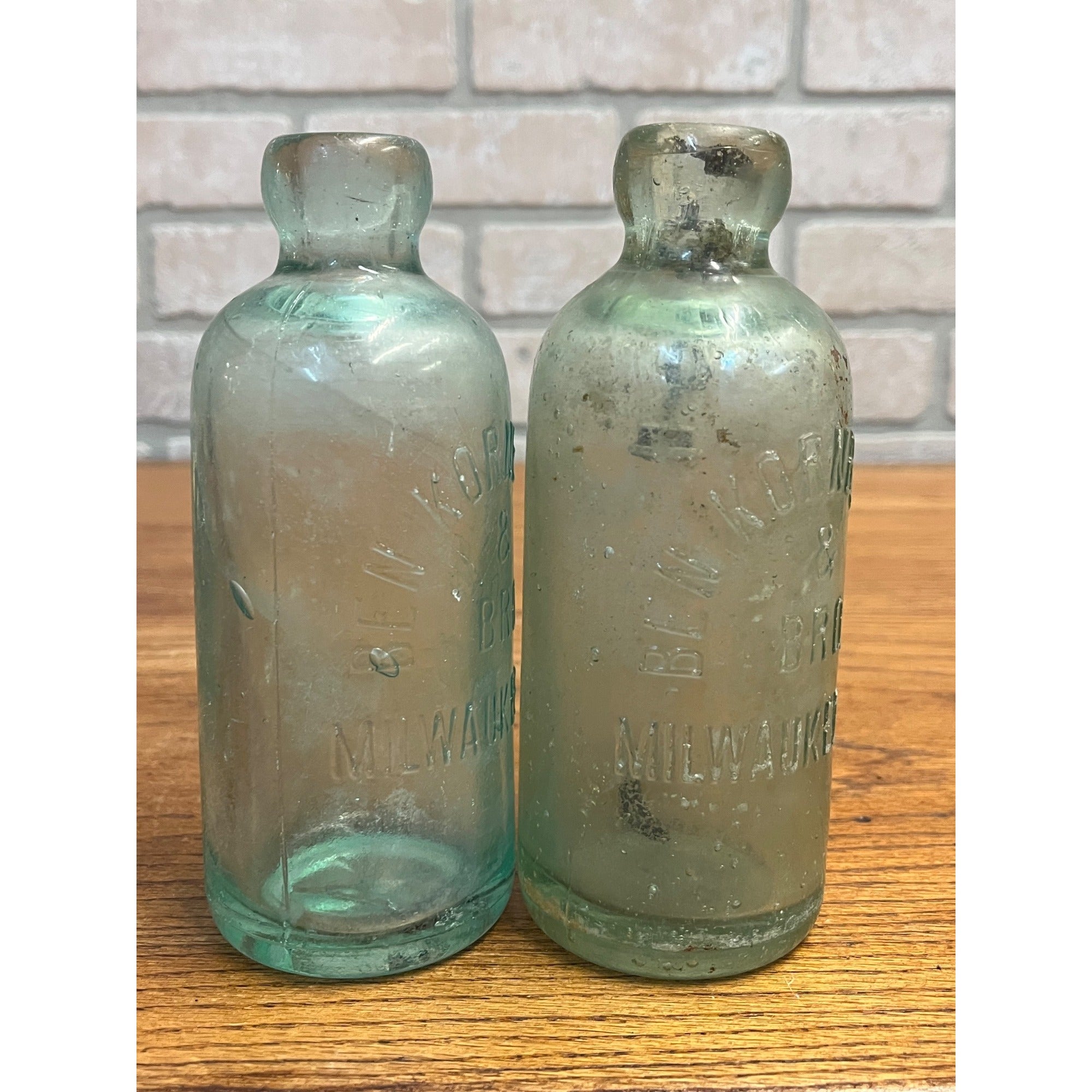 Ben Kornburger & Bro Milwaukee Wisconsin Blob Top Hutchinson Soda Bottles Lot 2