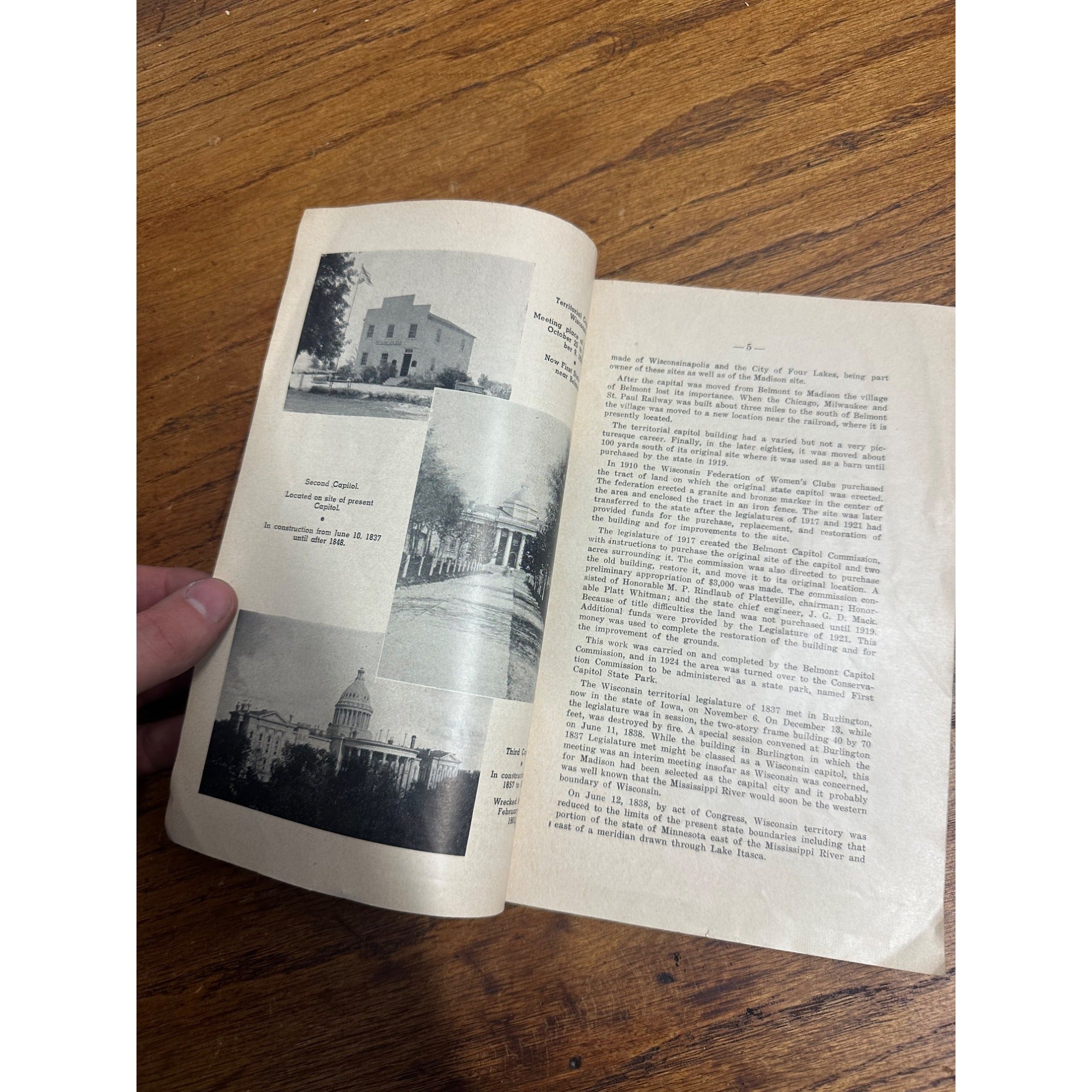 Vintage 1947 The Four Wisconsin Capitols History Bulletin Booklet John G.D. Mack