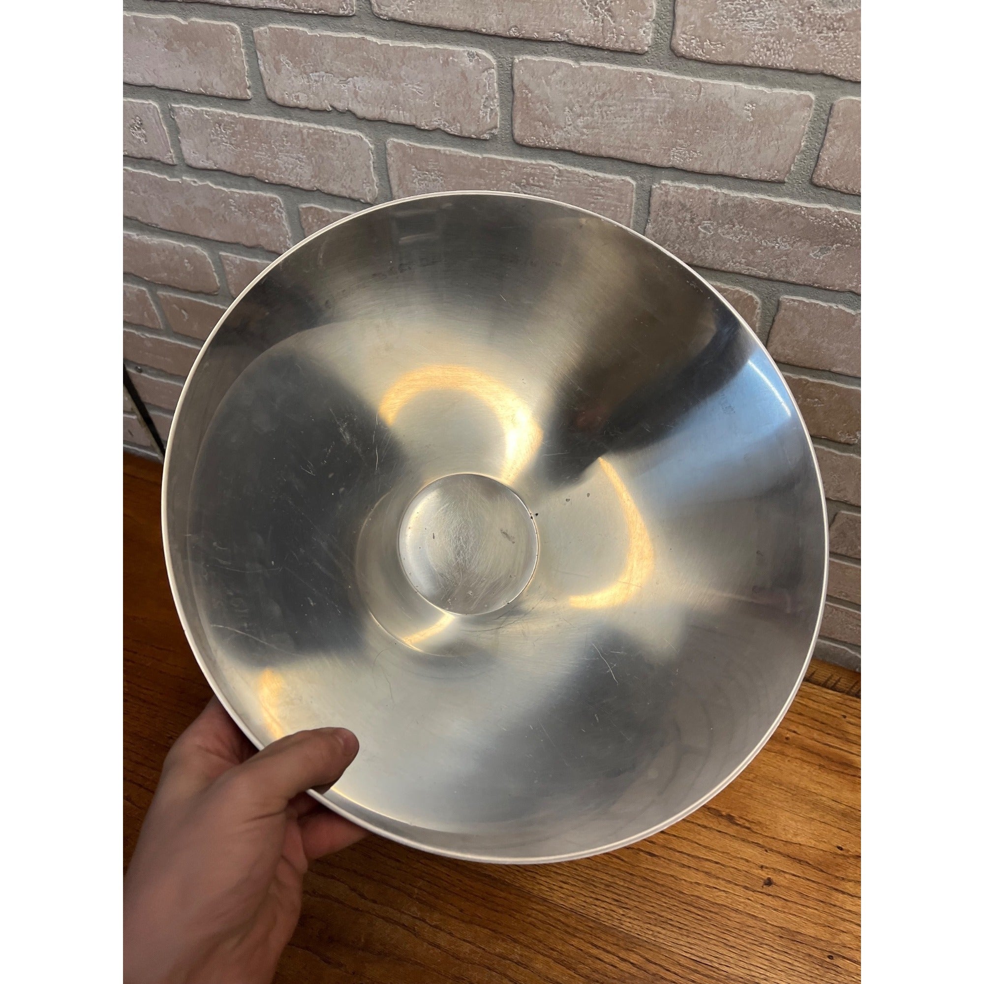 Vintage 1960s MCM Stainless Steel Large Salad Serving Bowl Gabis Sweden 13.75"