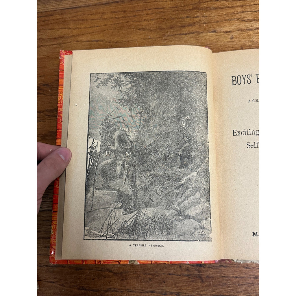 Antique 1880s Boys Book of Adventures Illustrated M.A. Donohue Hardcover