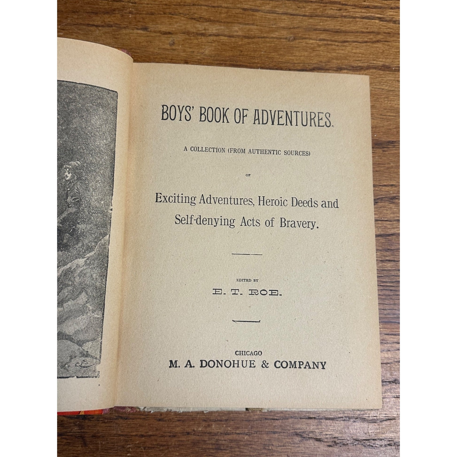 Antique 1880s Boys Book of Adventures Illustrated M.A. Donohue Hardcover