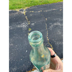 Vintage Sanitary Soda Water West Allis Wisconsin Octagon Bottle Aqua Blue Paneled