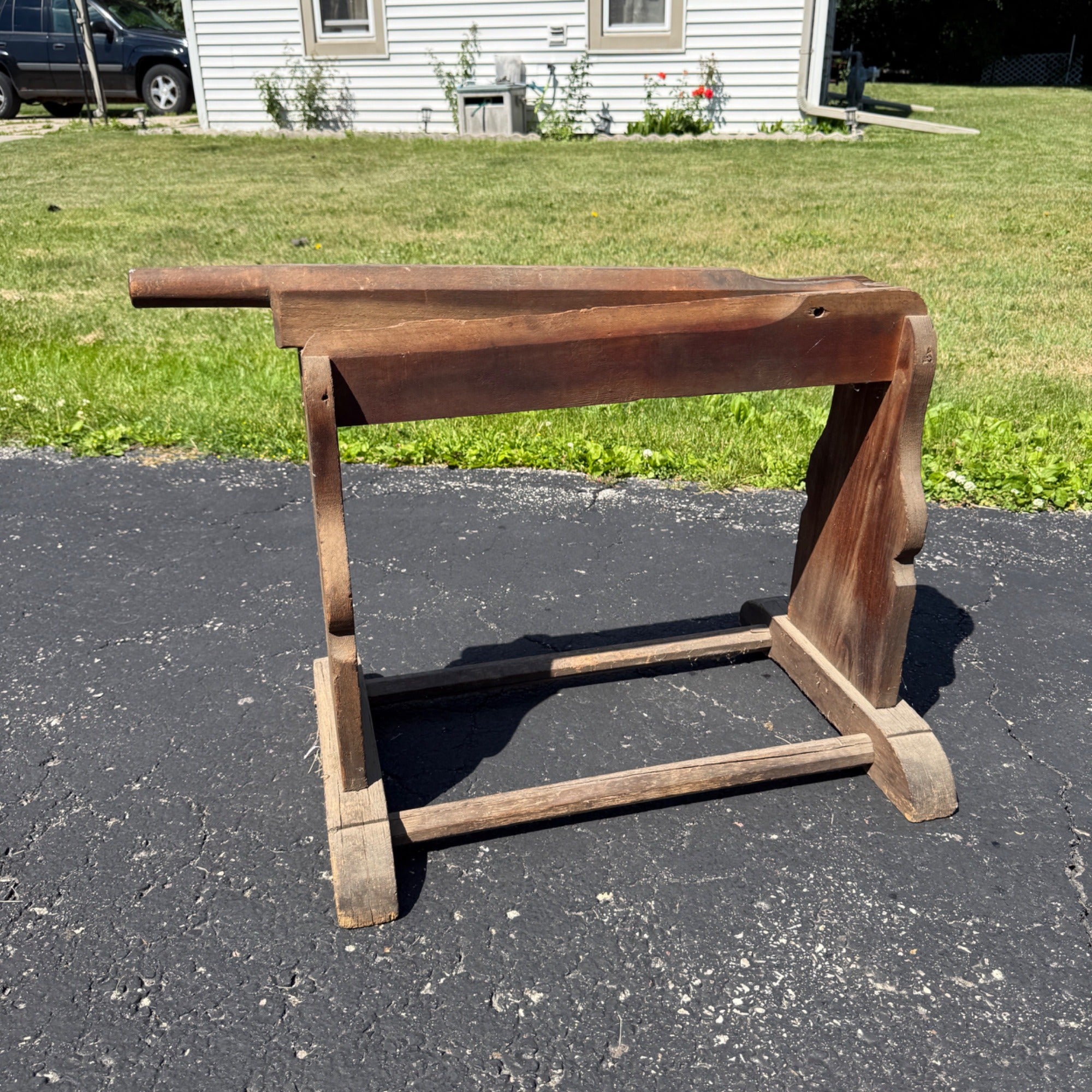 Antique Primitive Wooden Flax Break Tool Cutter Implement Farmhouse
