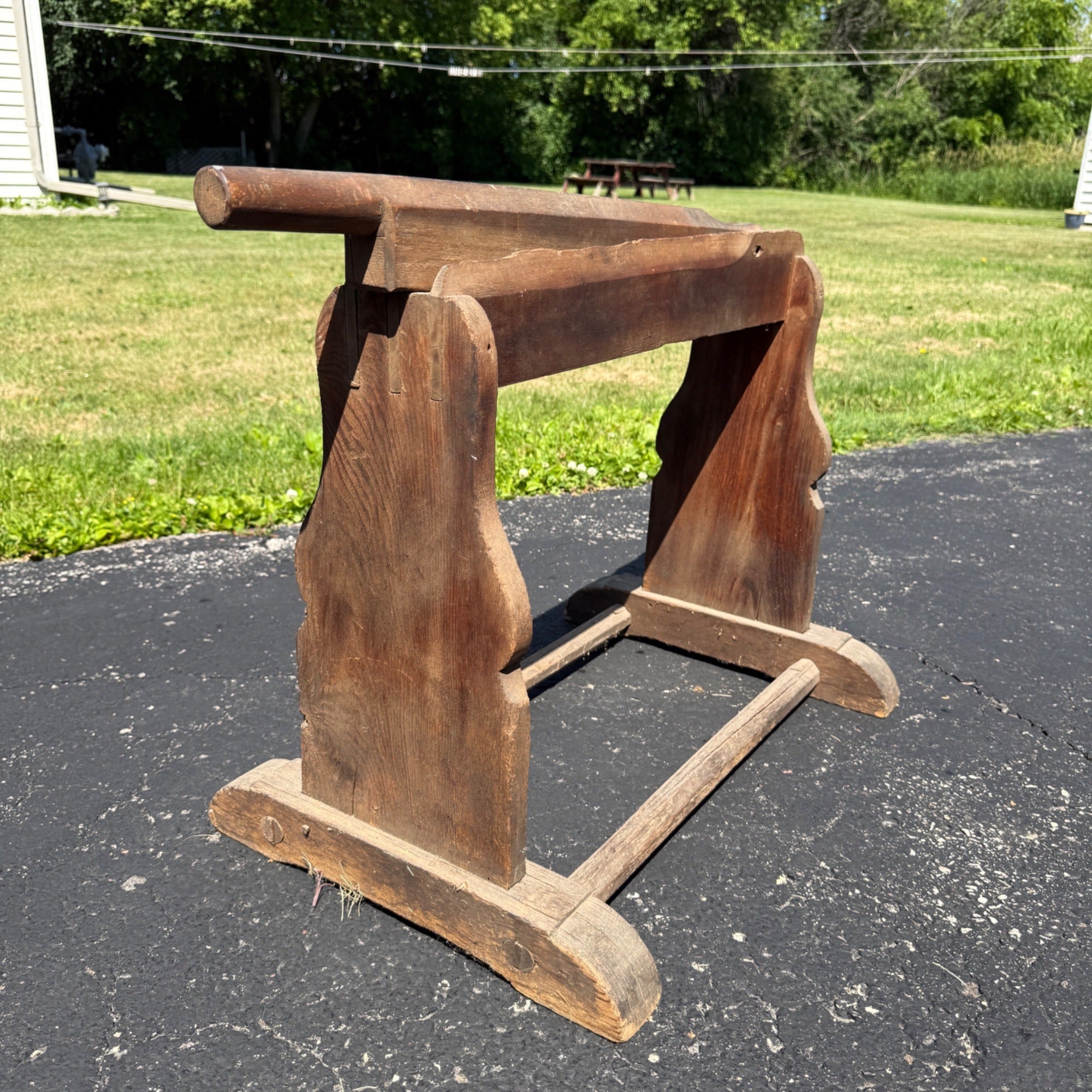 Antique Primitive Wooden Flax Break Tool Cutter Implement Farmhouse