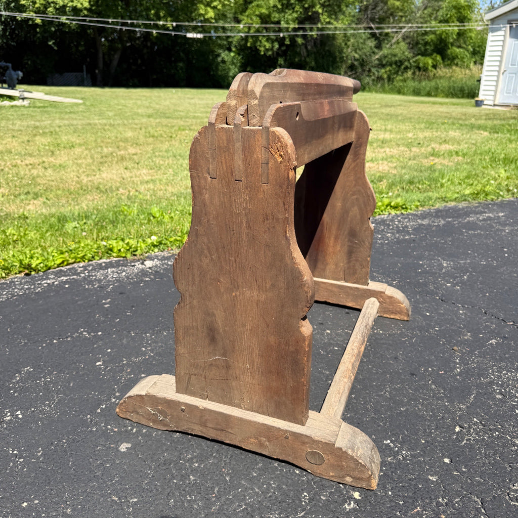 Antique Primitive Wooden Flax Break Tool Cutter Implement Farmhouse