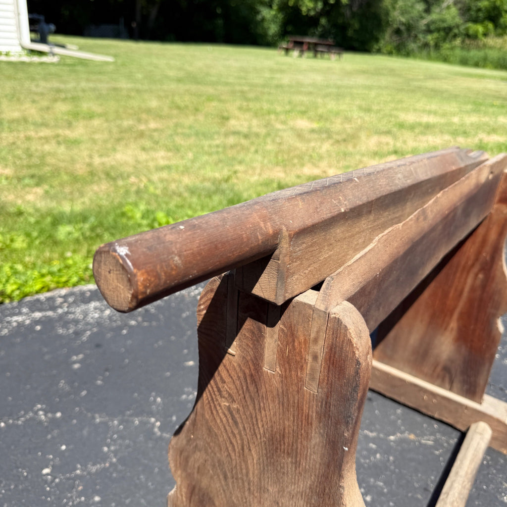 Antique Primitive Wooden Flax Break Tool Cutter Implement Farmhouse