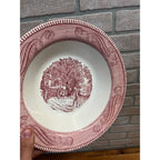 Currier & Ives Royal China Pink & White Vegetable Serving Bowl 10.25 Ironstone