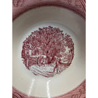 Currier & Ives Royal China Pink & White Vegetable Serving Bowl 10.25 Ironstone