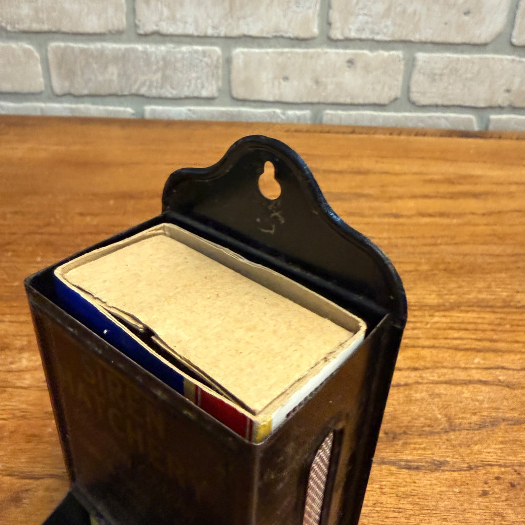 Vintage Early 1900s Siren Hatchery Wisconsin Match Holder Tin Advertising Sign