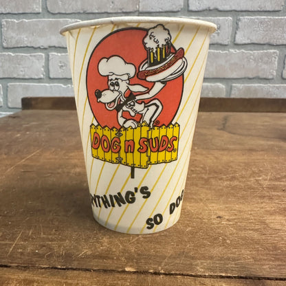 VINTAGE 1950'S DOG N SUDS WAX PAPER CUP PROMOTIONAL SODA POP