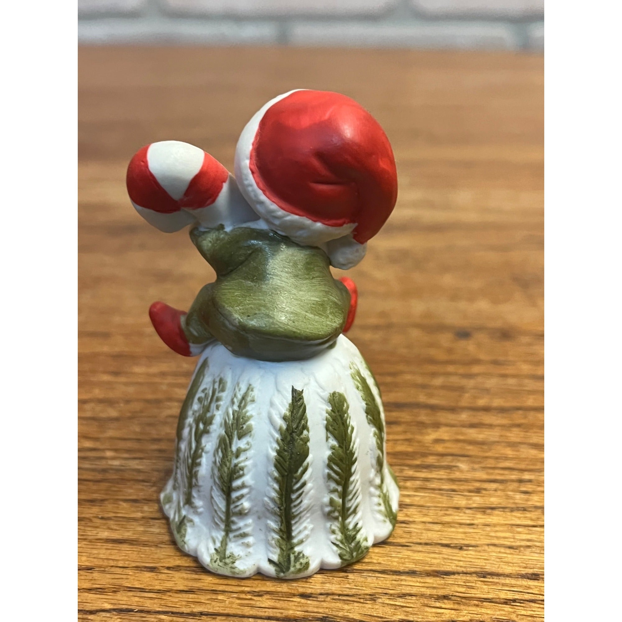 Vintage 1980s Christmas Bell Elf w/ Candy Cane Porcelain 3" Korea Josef Original