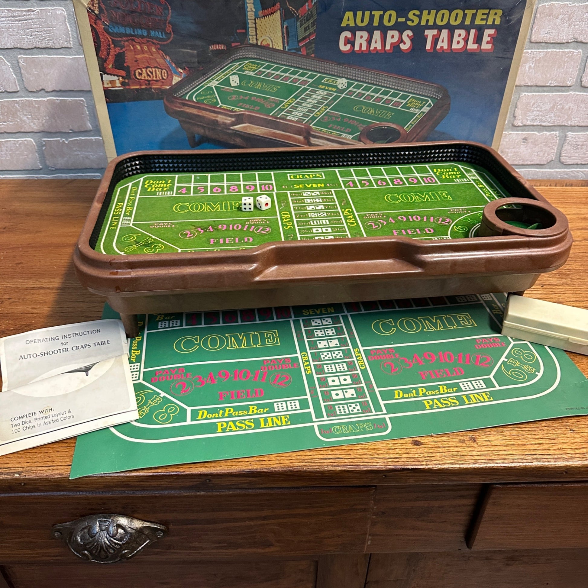 Vintage Waco Auto-Shooter Craps Table Automatic Dice Roller - Works Great