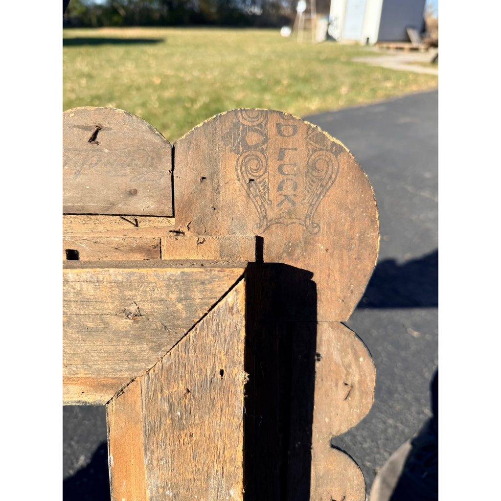 Beautiful Early Victorian Tramp Art Frame Gold Black Folk Art