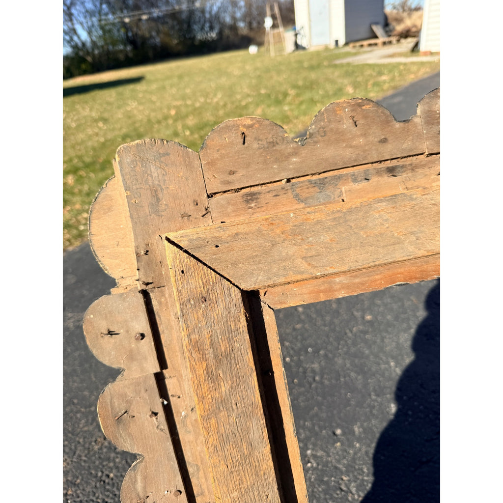 Beautiful Early Victorian Tramp Art Frame Gold Black Folk Art