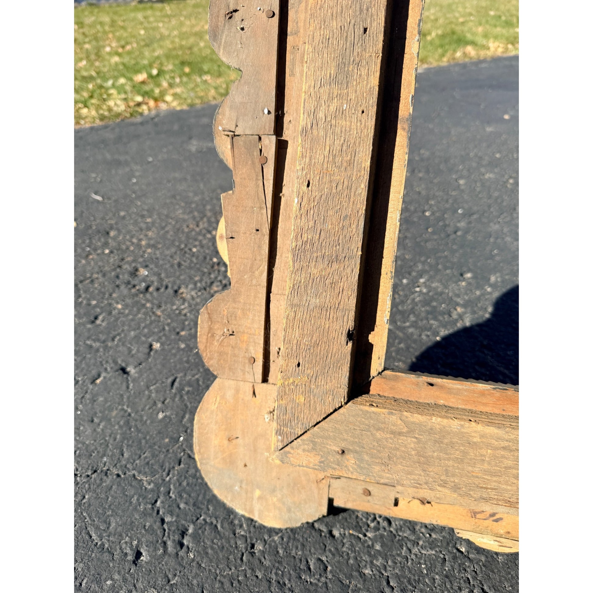 Beautiful Early Victorian Tramp Art Frame Gold Black Folk Art