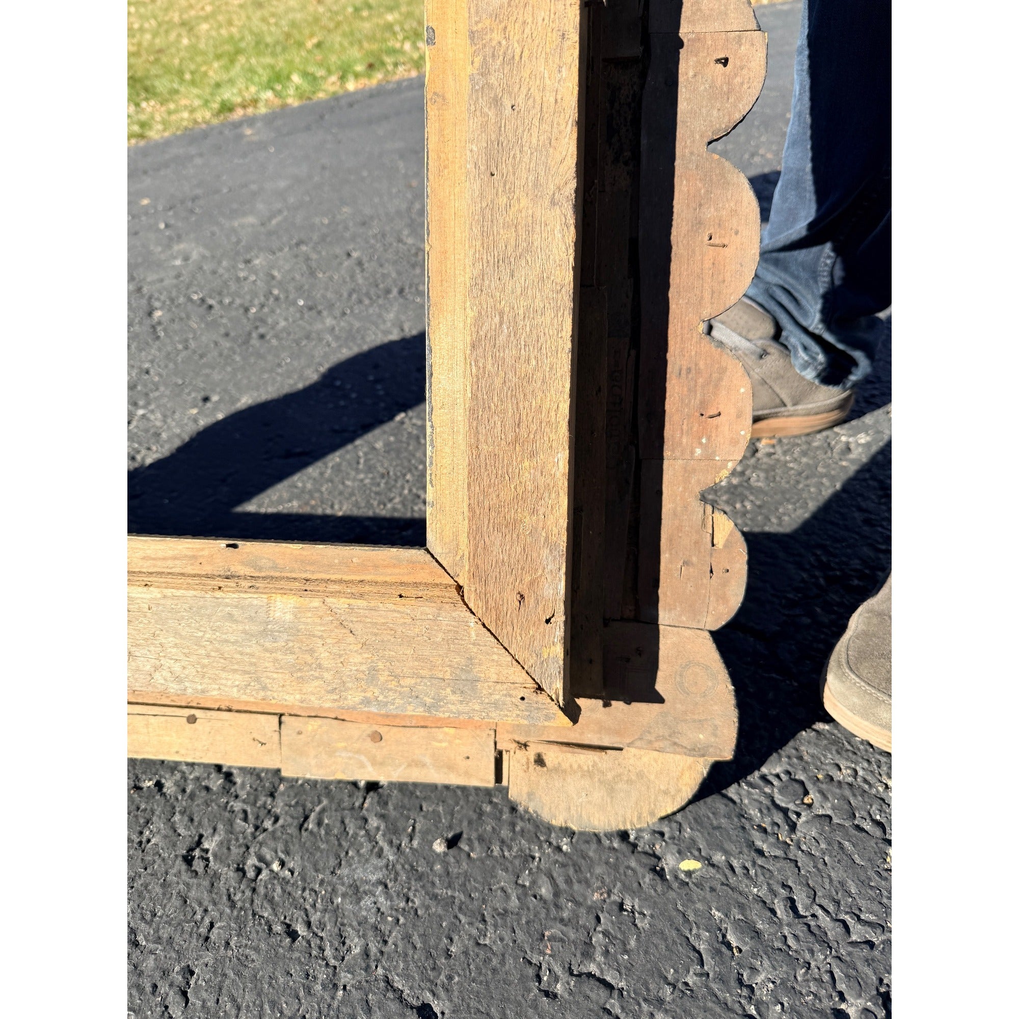 Beautiful Early Victorian Tramp Art Frame Gold Black Folk Art