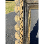 Beautiful Early Victorian Tramp Art Frame Gold Black Folk Art