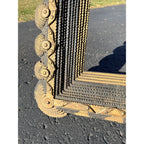 Beautiful Early Victorian Tramp Art Frame Gold Black Folk Art