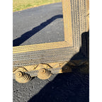 Beautiful Early Victorian Tramp Art Frame Gold Black Folk Art