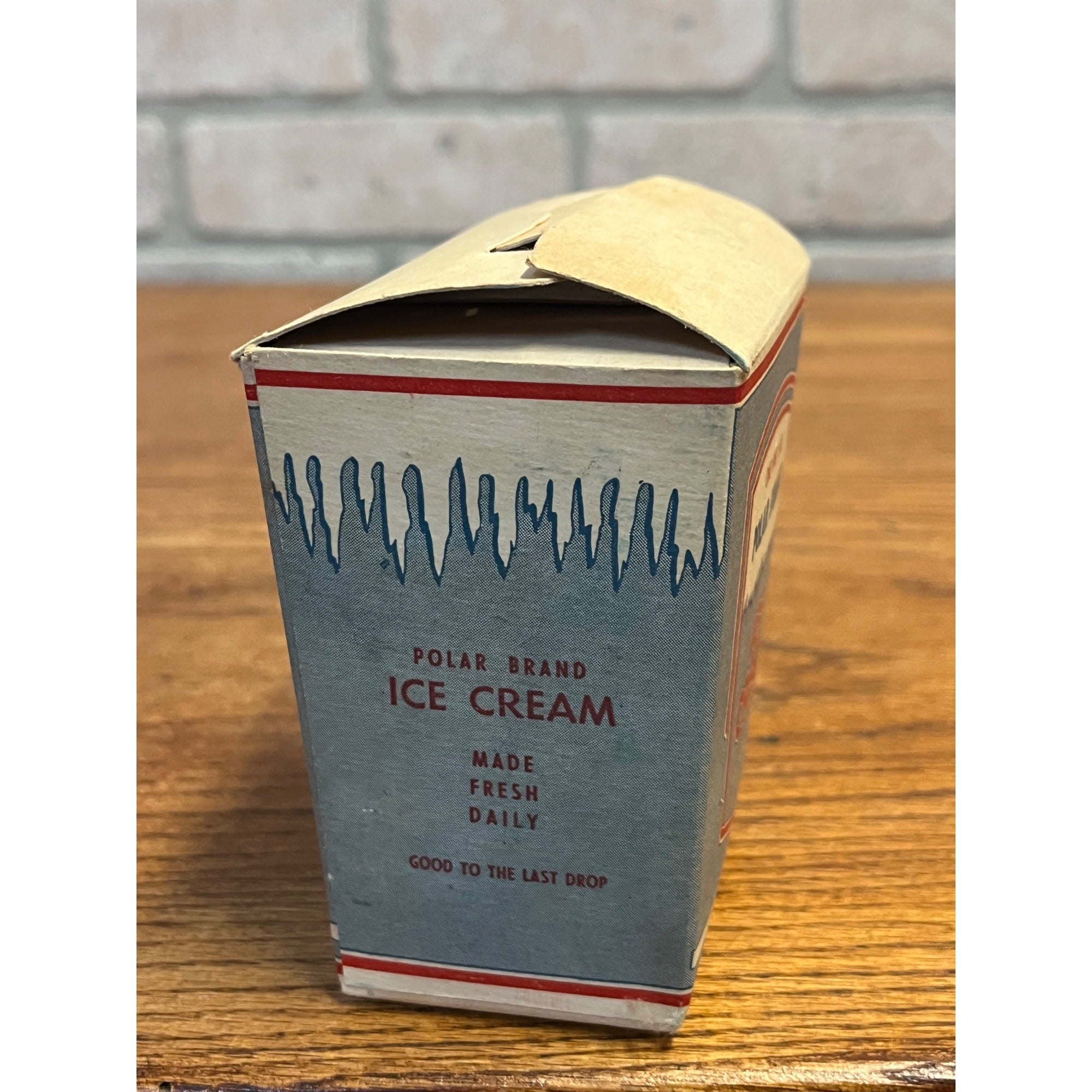 Vintage Polar Brand Holbrook Pint Ice Cream Container Detroit MI Michigan Country Store Display Box