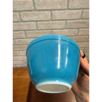 Vintage Set of Two Pyrex Ovenware Painted Milk Glass Bowls Red No. 402 and Blue No. 401 MCM Serveware USA