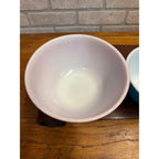 Vintage Set of Two Pyrex Ovenware Painted Milk Glass Bowls Red No. 402 and Blue No. 401 MCM Serveware USA