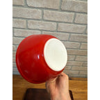 Vintage Set of Two Pyrex Ovenware Painted Milk Glass Bowls Red No. 402 and Blue No. 401 MCM Serveware USA