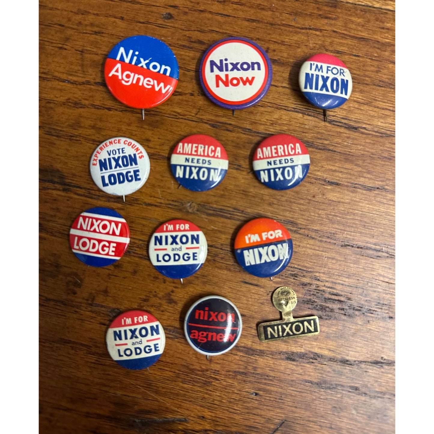 Vintage Richard Nixon Presidential Campaign Buttons Pins Lot (12) 1960 1968