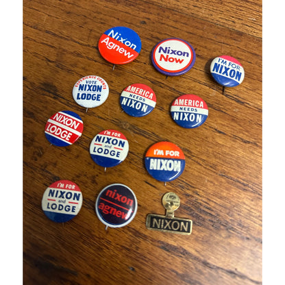 Vintage Richard Nixon Presidential Campaign Buttons Pins Lot (12) 1960 1968