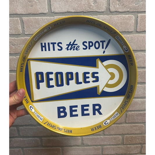 Vintage 1950s People's Brewing Co. Beer 12" Advertising Serving Tray Oshkosh Wis