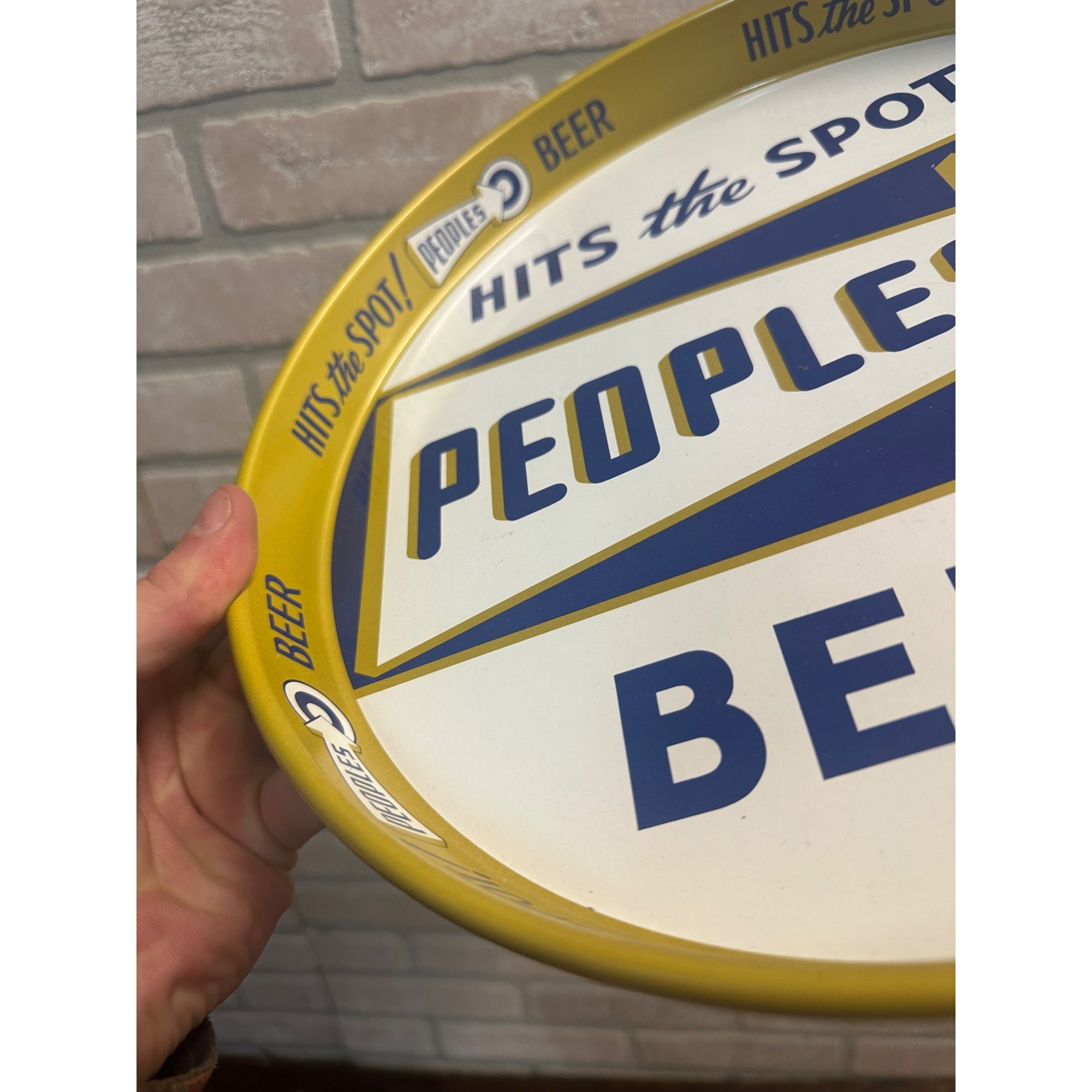 Vintage 1950s People's Brewing Co. Beer 12" Advertising Serving Tray Oshkosh Wis