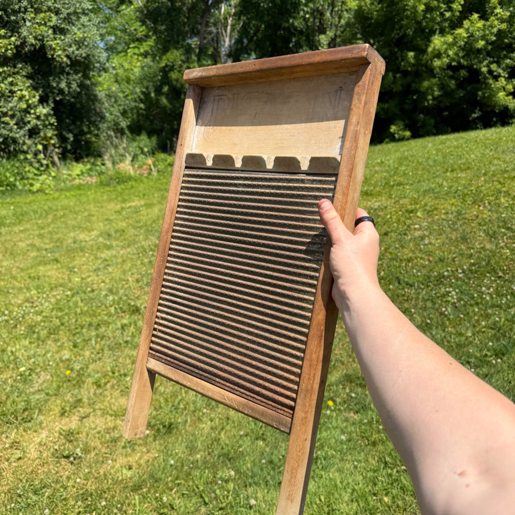 Antique Primitive Wooden National Washboard Laundry Room Decor No 829